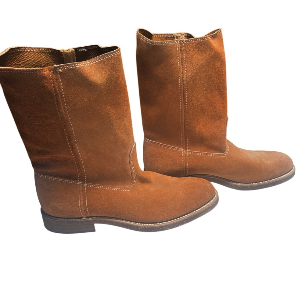 VTG NOS 70s Mens Boots Suede RARE Vulcan Brand NEVER WORN Sturdy Protect SZ 10.5 - Picture 4 of 11